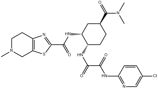 N-(5-klór-piridin-2-il)-N'-[(1S,2R,4S)-4-[(dimetil-amino)-karbonil]-2-[[(5-metil-4,5,6,7- tetrahidrotiazolo[5,4-c]piridin-2-il)karbonil]amino]ciklohexil}etán-diamid